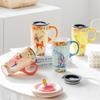 Xianlin Mizhi Animal Ceramic Cup Large Capacity Water Cup with Lid Office Couple Mug Solitaire Tea Cup
