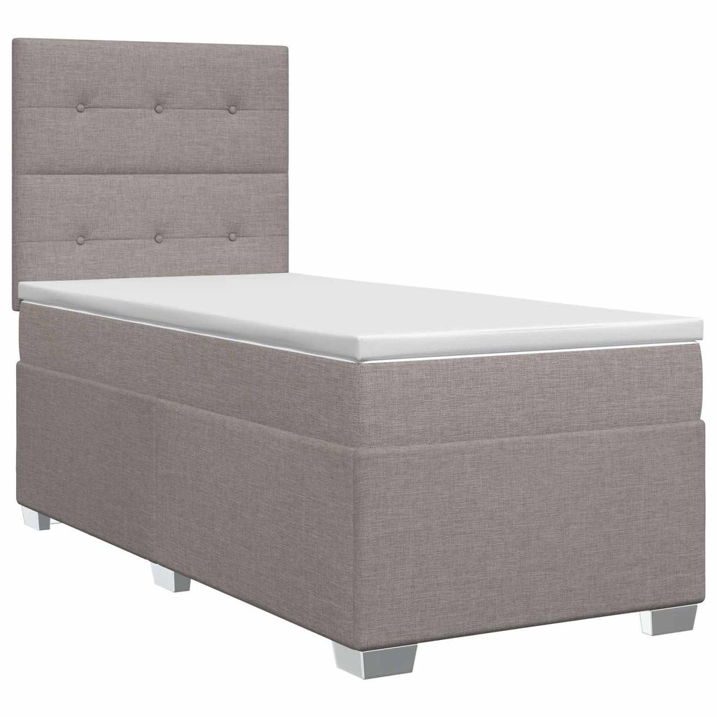 Box Spring Bed with Mattress Taupe 90 x 190 cm Fabric