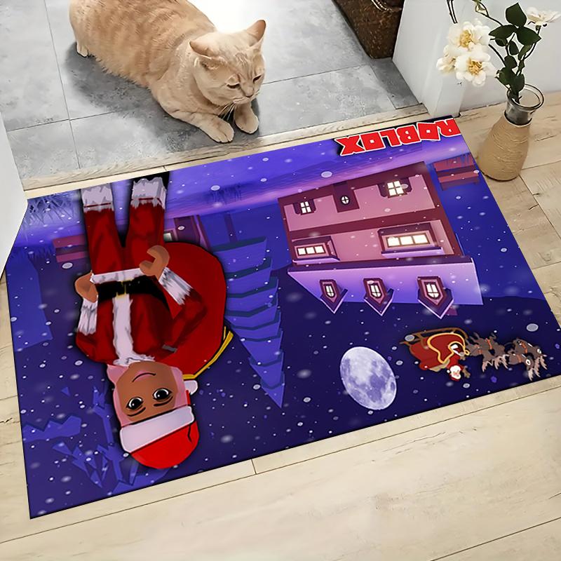 1Pc Elf Shelf Roblox Carpet Rug Soft Washable Antislip Home Living Room Sofa Mats Personalized Christmas Rug