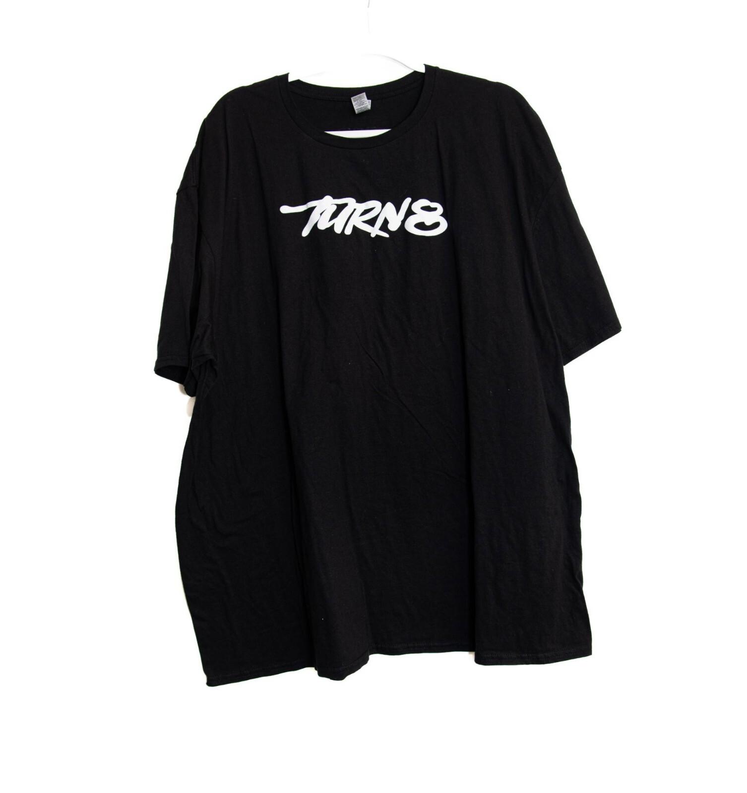 Turn8 Black Graphic T-Shirt Short Sleeve Crewneck Cotton Blend Unisex 3XL XXXL