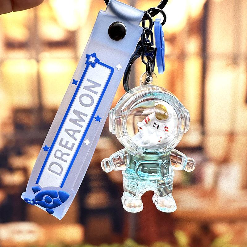 Treibsandflasche Astronaut Schlüsselanhänger Transparente Treibflasche Astronautenpuppe Exquisiter Auto-Taschen-Schlüsselanhänger