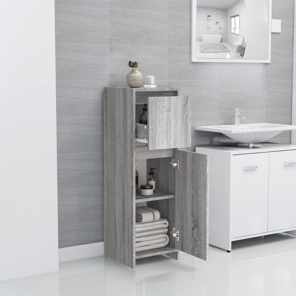 Schlichter Badezimmerschrank mit 1 Tür, 2 Ablagefächern und 1 Schublade, geeignet für verschiedene Räumlichkeiten, 30x30x95 cm