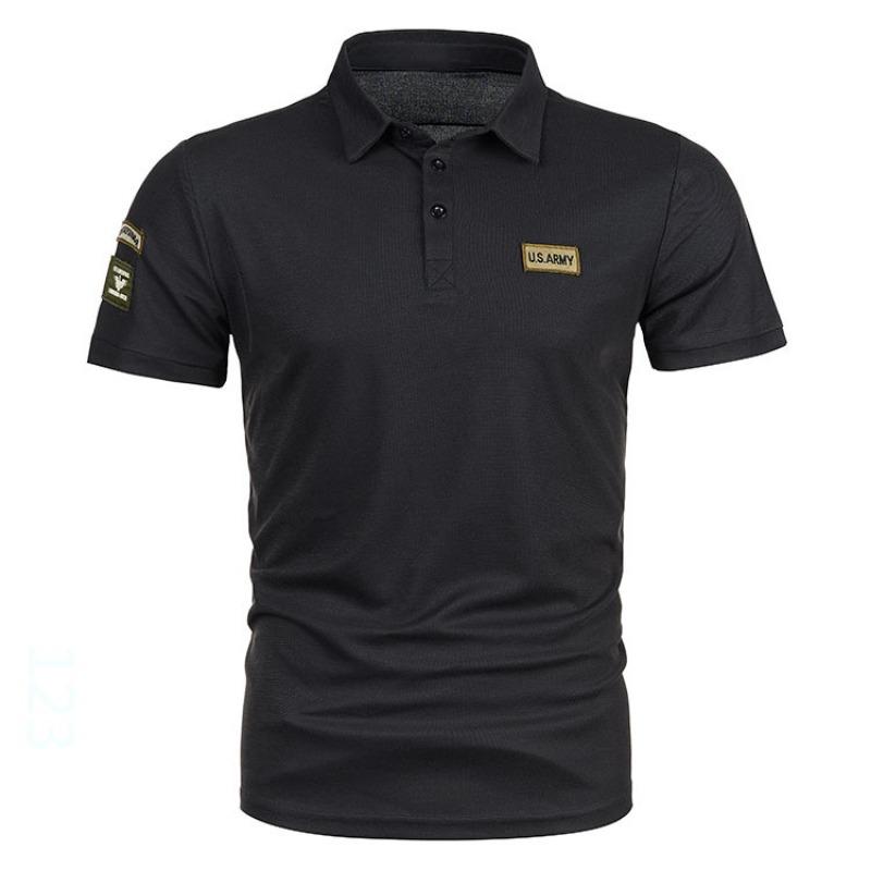 Summer T-Shirts Men's Short Sleeved Polo Shirt Icon Splicing Casual Lapel fashion T-shirt