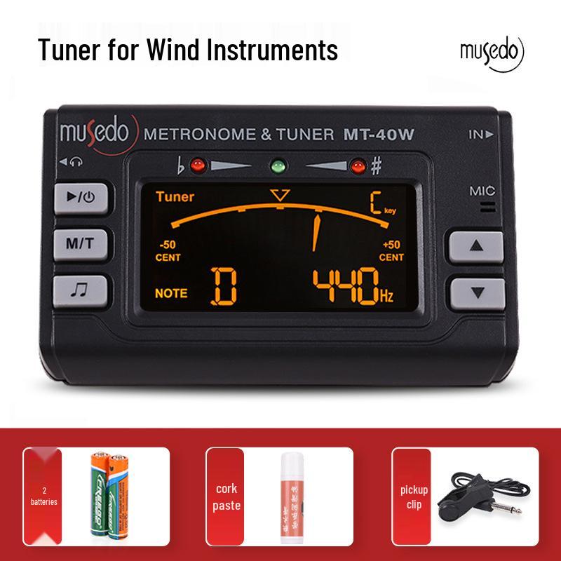 Little Angel MT40W Drie-in-één Blaasinstrument Tuner & Metronoom voor Saxofoon & Dwarsfluit