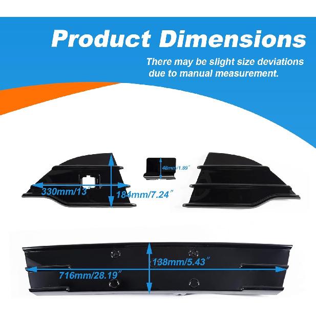 Fog Light Grill Cover Frame Lamp Shade Under Front Bumper for Ford Escape/Kuga 2013 2014 2015 2016 DV45-17K947-A DV45-17K946-A DV45-17K945-B (Grille