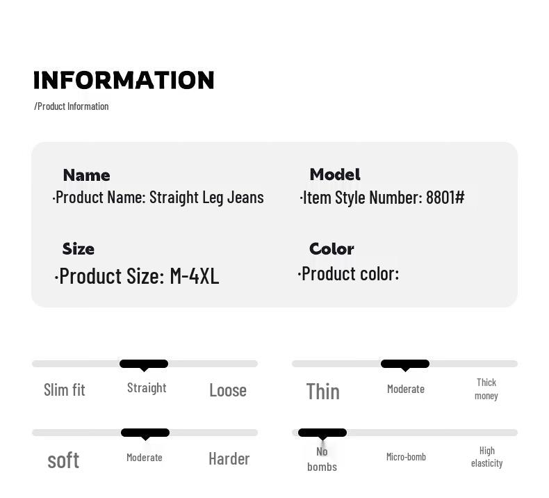 Jeanswest Men's Spring Autumn Loose Straight-Leg Outdoor Jeans