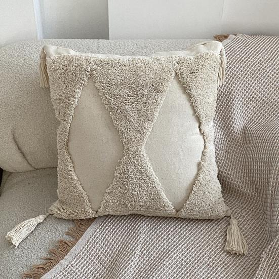 Povlak na polštář Stylový český etnický design se střapcem Zesílená vyšívaná pohovka Polštář na polštář Kancelář s všívaným polštářem