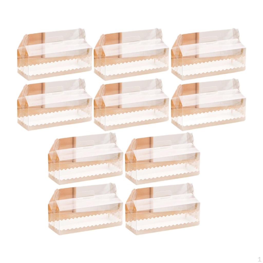 10 Pack Cake Boxes with Handle for Cupcakes And Pastries Portable Gift Packaging
