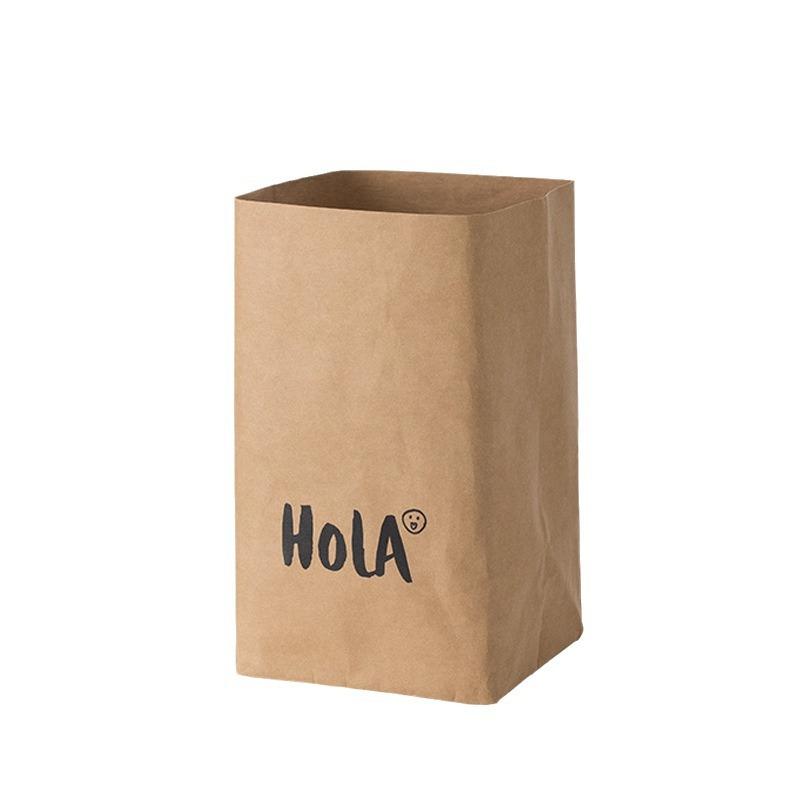 4pc/set Washable Kraft Paper Storage Bag Square Bottom Bag Packaging Bag Refrigerator Food Bags Kitchen Supplies