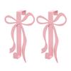 2 PCS Pink Bow Over The Door Hook Metal Door Towel Hanger Hook for Cabinets Living Room Bathroom Bedroom Kitchen