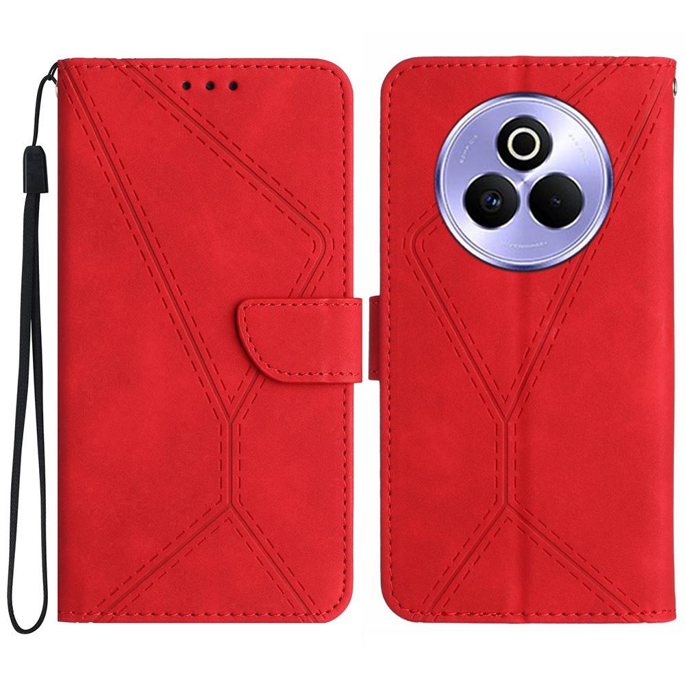 For Realme P3 Pro 5G Case Skin Touch Lines Imprinted PU Leather Flip Phone Cover