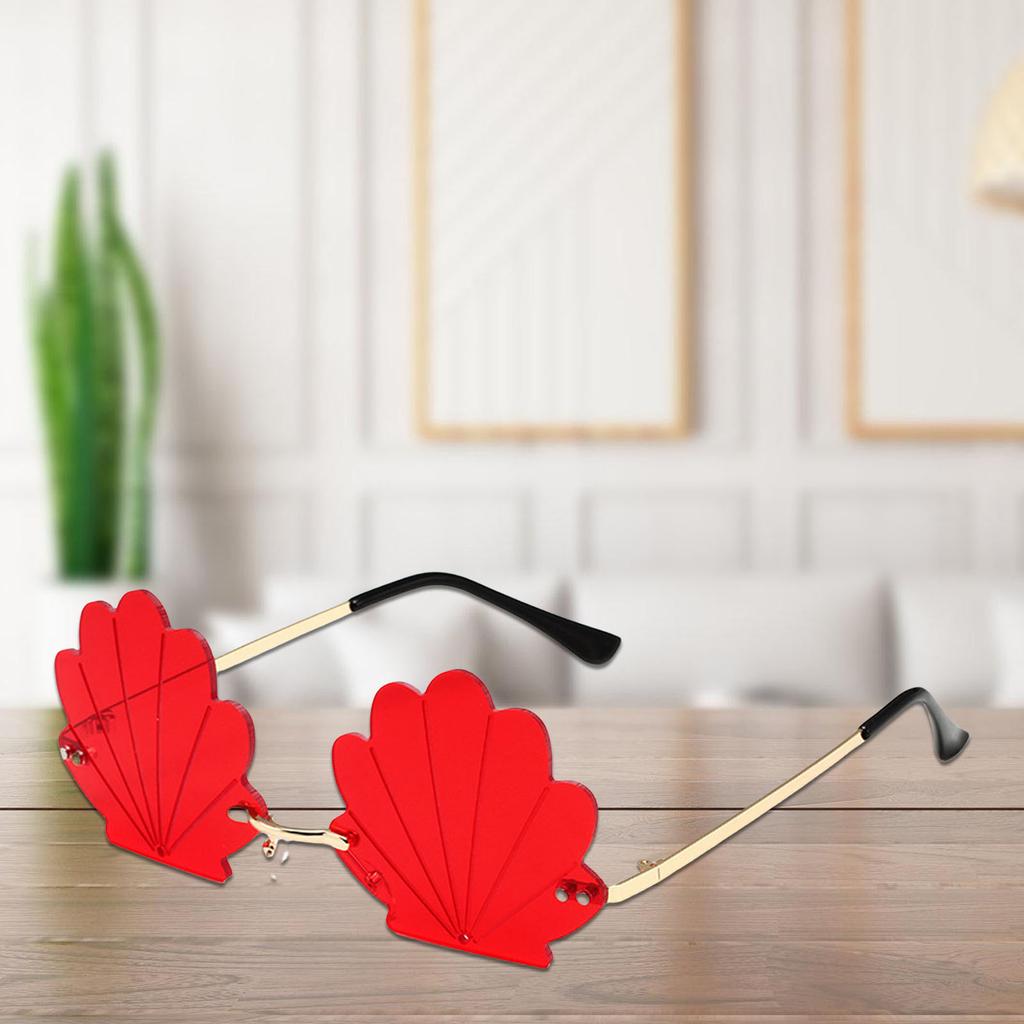 Popular Rimless Shell Sunglasses for Parties and Music Festivals with Bright Color Great for Fashionable Women Wear