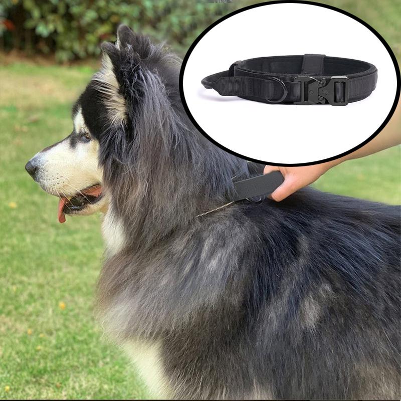 Outdoor Tactical Dog Collar Metal Buckle Breathability Nylon Collar Medium Dogs Suitable For All Breeds Adjustable And Durable