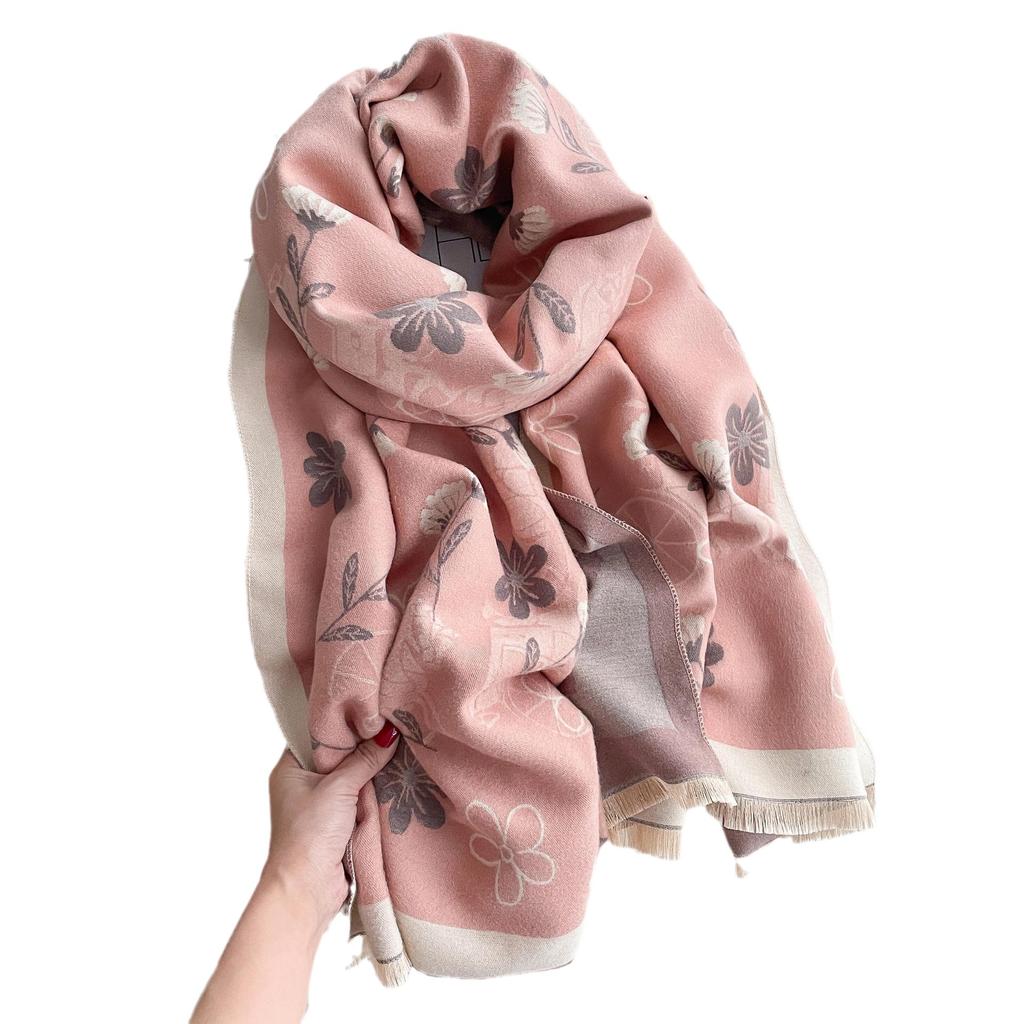 Double-Sided Printing Fashion Imitation Cashmere Scarf Women'S Thickened Fashion Student Shawl Korean Version Scarf To Keep Out The Cold