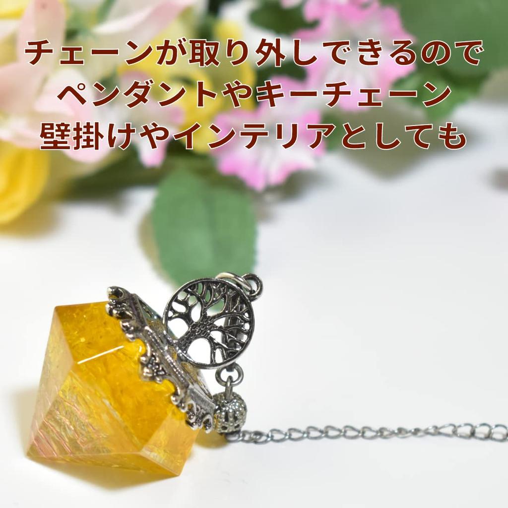 [Magic of Sedona] Diamond-Shaped Orgonite Pendulum with Carnelian Tree of Life, Power Stone, Dowsing, Divination, Orgone Power