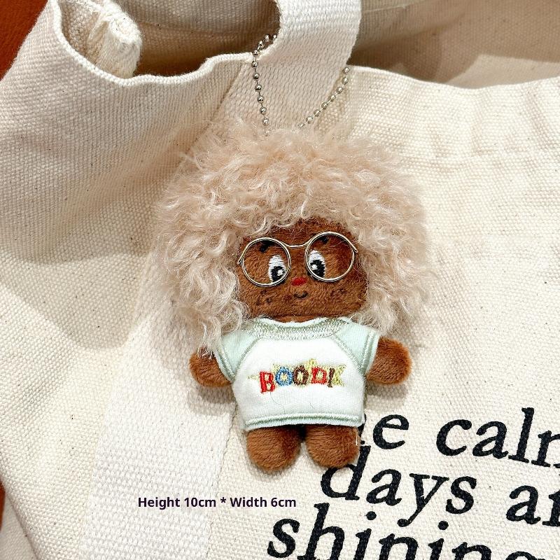 

Cute Explosive Head Plush Doll Keychain Cartoon Fun Fluffy Stuffed Doll Bag Pendant Backpack Charm Backpack Decoration Gift A3