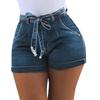 Damen Sommer Schnür Jeans Shorts Mode Farbe Hosen Shorts