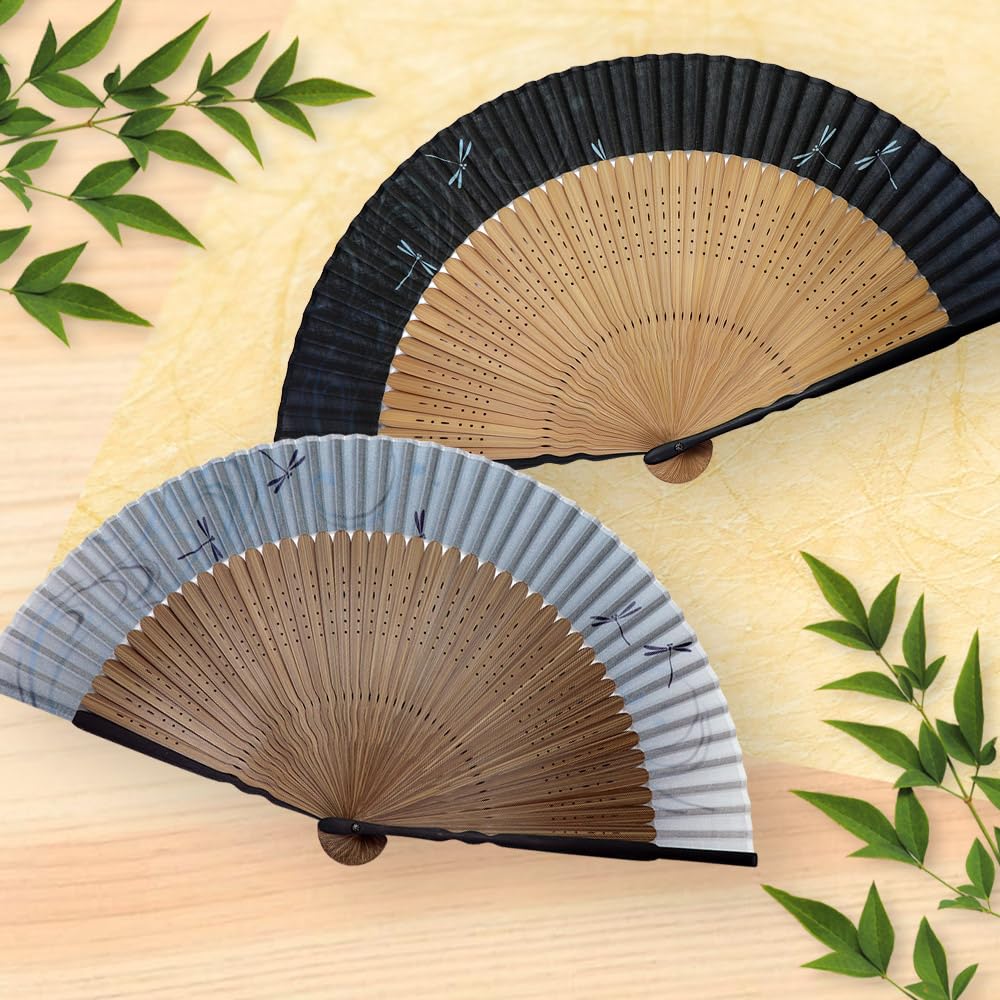 Stilvoller Geschäftsfächer Handtuch Fliegendes Schwarz [Osaka Choseido] Herrenfächer, Fächer, Etui, Enthalten, Design,