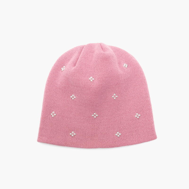 Women's Mini Pearl Contrast Beanie