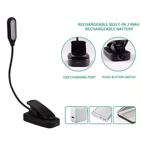 Rechargeable Light Night Clip-On Design E-reader Reading Reading Lamp