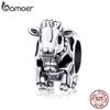 BAMOER Animal Collection 925 Silver Cute Cattle Cow Charms Beads Fit Bracelets Silver Jewelry SCC1049