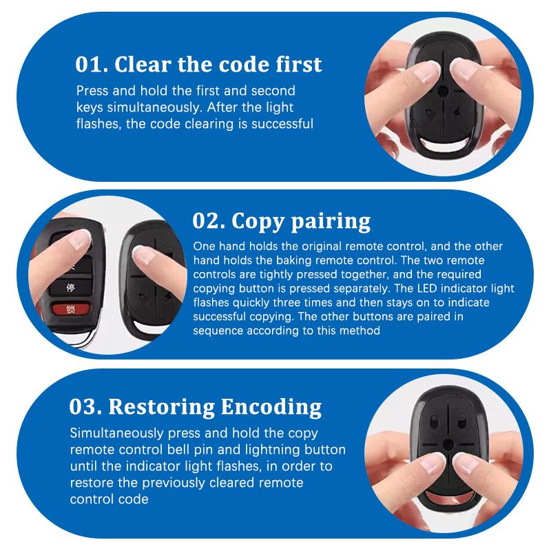 315/433Mhz Telecomandă Copiere cu Patru Butoane Telecomandă Universală Wireless Copiere Pentru Vehicule Electrice Ușă de Garaj Poartă Electrică