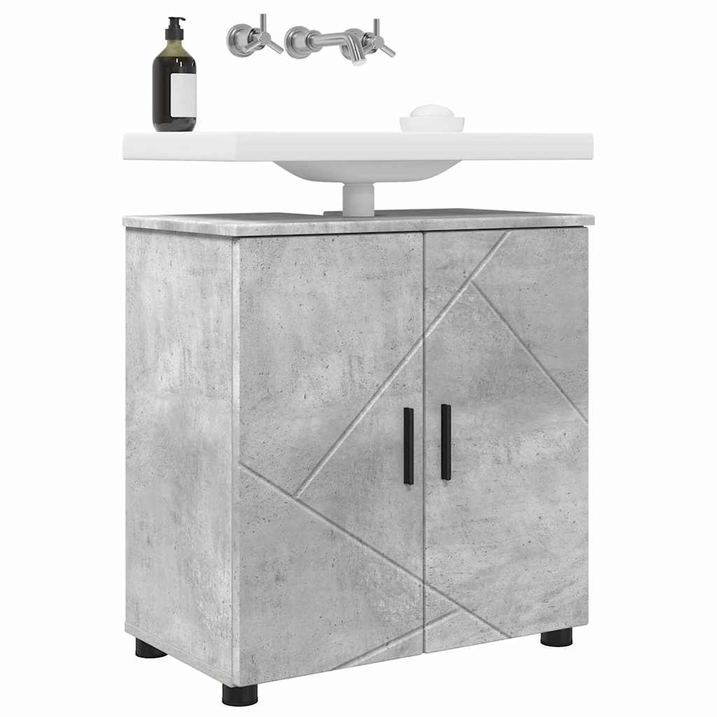Bathroom Cabinet with Storage Concrete Grey 61 x 35 x 64 cm