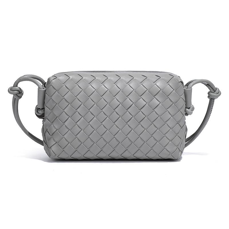 Solid Color Woven Shoulder Bag Fashion Trend Small Square Bag Small Large Capacity Oblique Span Women's Bag