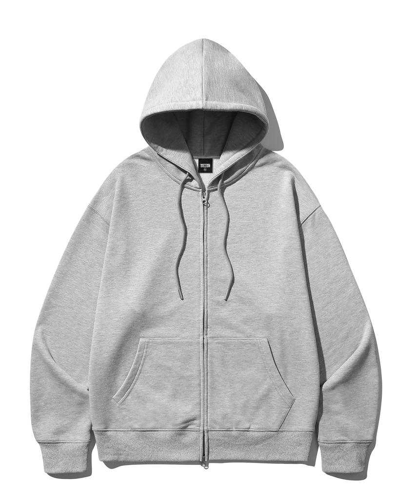 Trillion Essentials 2-Way Sweat Hoodie Zip-Up (Melange Gray)