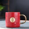 Electroplated Ceramic Mug with Coaster