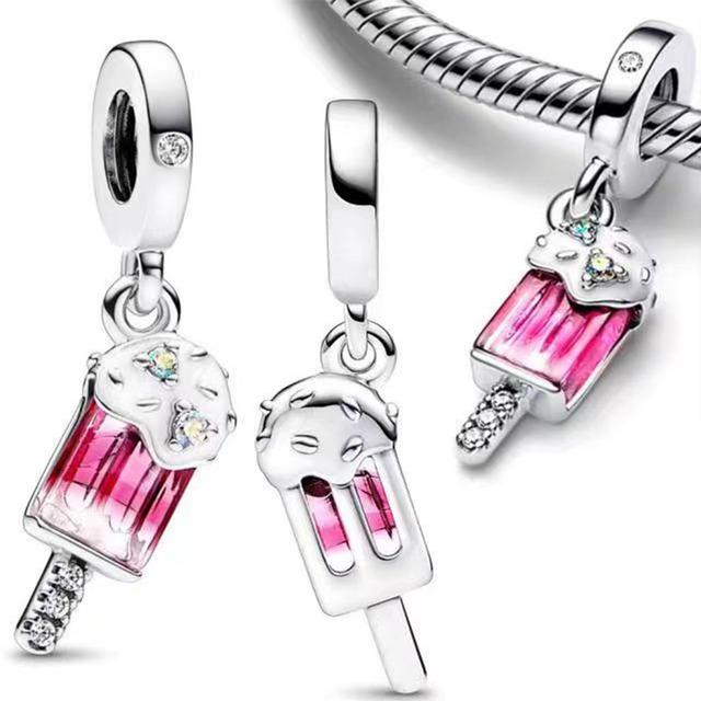 2023 Nová móda S925 Sterling Silver nanukový bonbón Dangle Charm Bead Pandent Fit Originální náramek DIY Dámské šperky