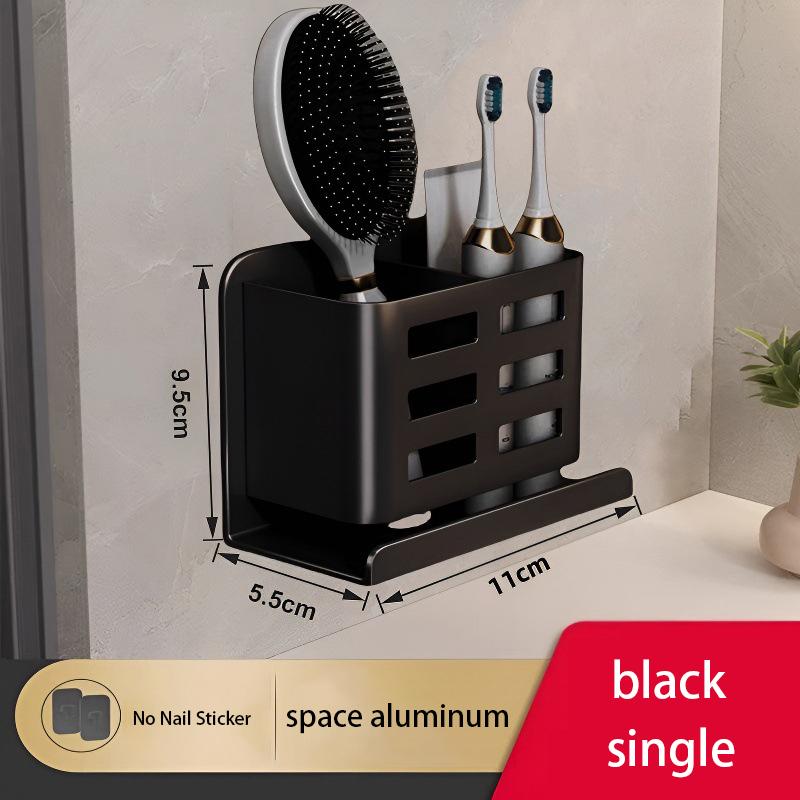 

Bathroom Comb Storage Rack Toilet Punch-free Wall-mounted Washroom Cosmetics Razor Toothbrush Toothpaste Storage Shelf