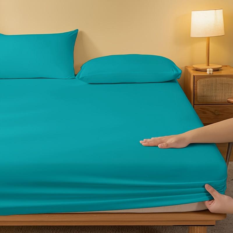 1 Solid Color Brushed Sheet (pillowcase Not Included), Soft and Comfortable Bedding Mattress Protector for Bedroom, Guest Room, with Deep Pockets