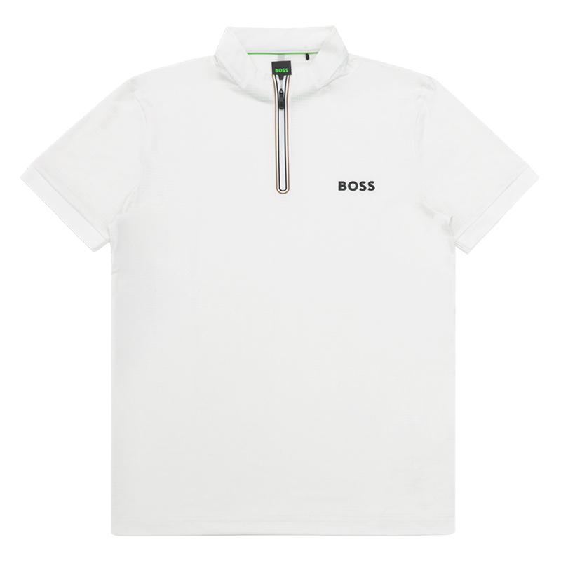 BOSS SPORTS Boss Active Zipper Neck Stretch Mesh T-Shirt (50543347100)