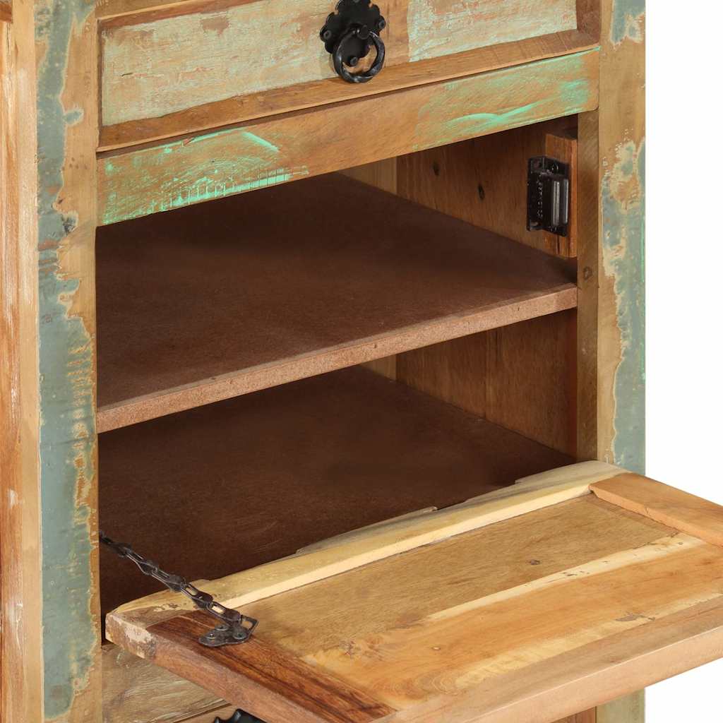 Shoe Cabinet with 4 Compartments and Drawer Reclaimed Wood Solid