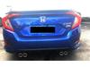 Honda Civic 10th Gen 1.0T Dual Outlet Exhaust Pipe with Carbon Fiber & Stainless Steel Tailpipe