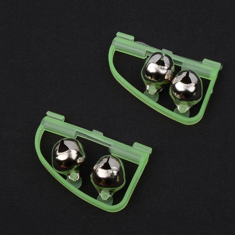 Luminous Arched Fishing Alarm with Twin Bells Fishing Bite Alarm Indicator Clip On Sea Fishing Rod Tip