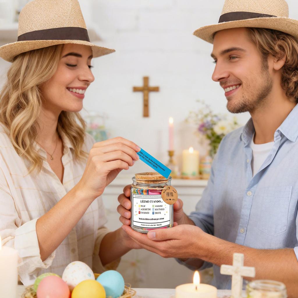Spanish Bible Jar Christian Praying Supplies Prayer Jar Scriptures for Women Men Collectors Desk Home Office Ceremony Living