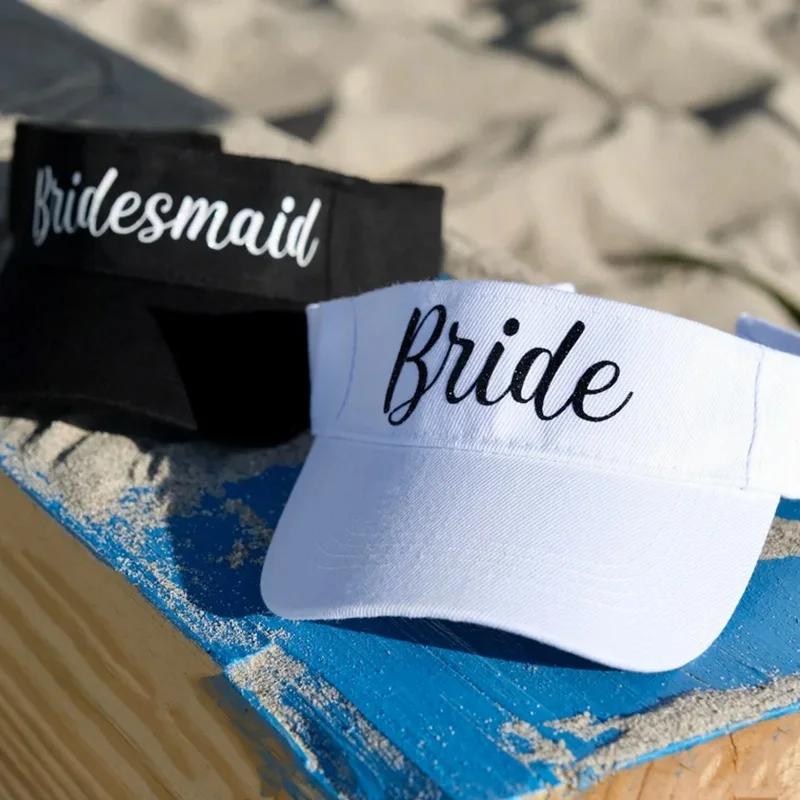 Bride Bridesmaid Visors Hat beach pool summer wedding Bach weekend Bachelorette hen Party bridal shower decoration proposal Gift