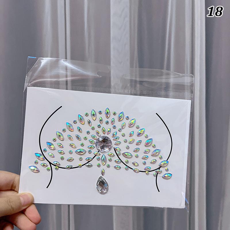 Hrudník Diamantové Tetování Nálepka Obličejové Šperky 3D Líčení Těla DIY Krása