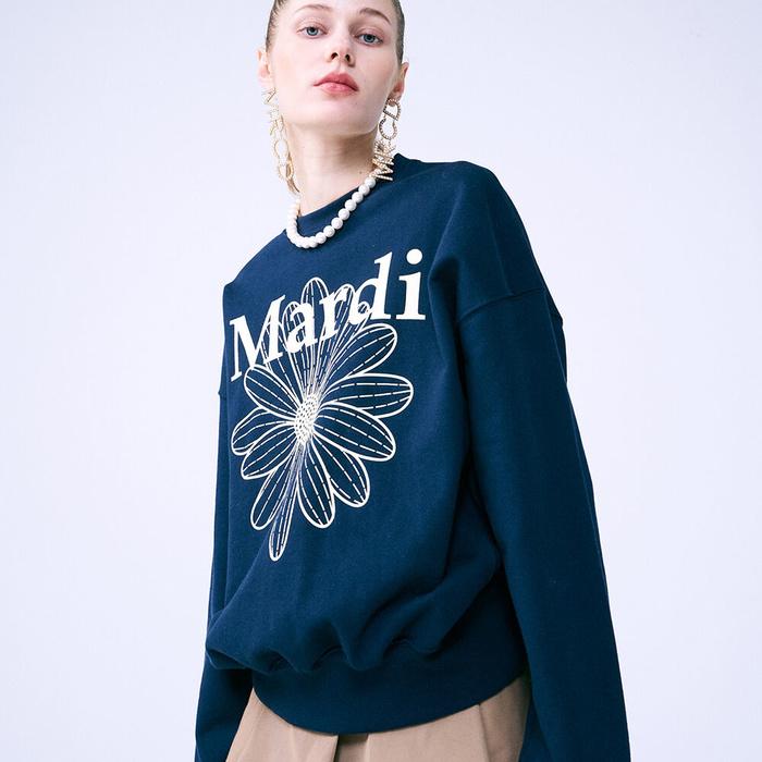 [Mardi mercredi] Sweatshirt Flowermardi_navy Creme