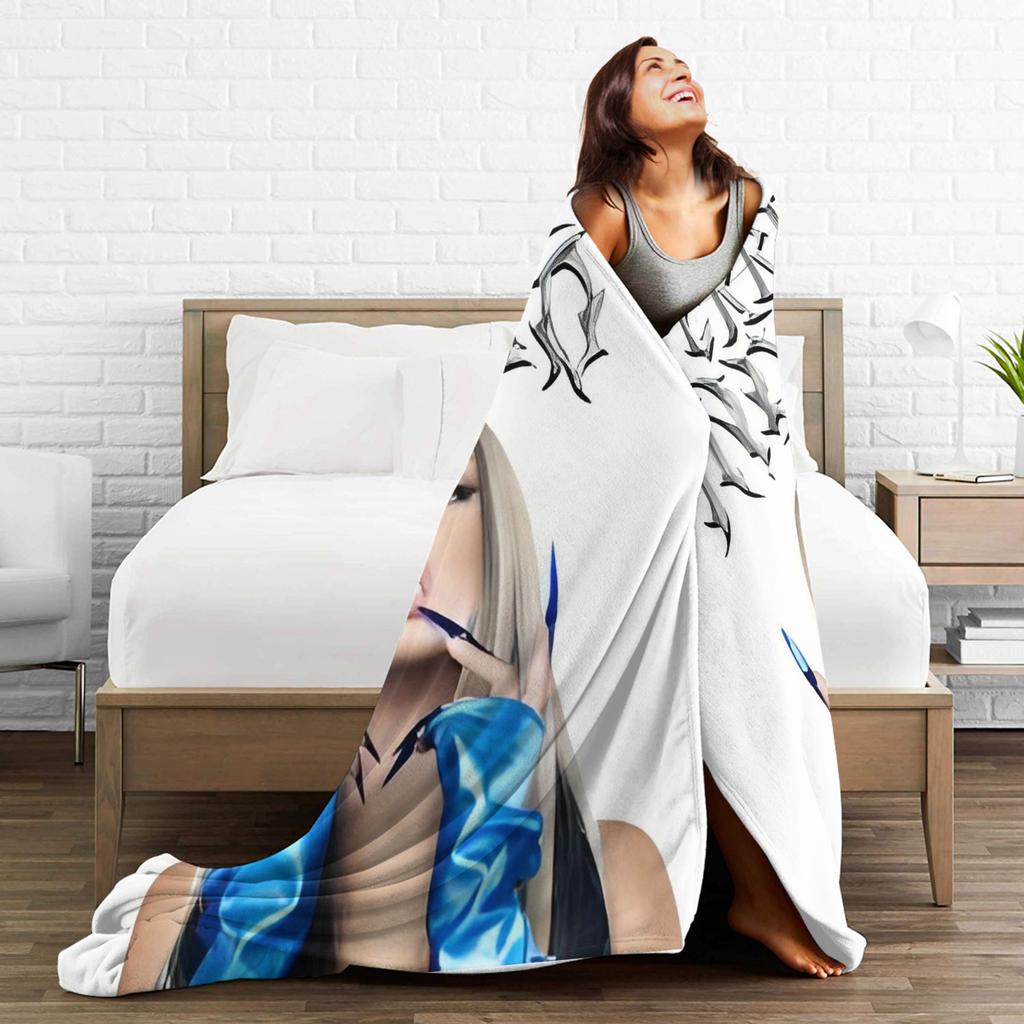 Lolas Indigos  Blankets Flannel Singer  Super Soft Throw Blankets for Outdoor Travel Bed Rug