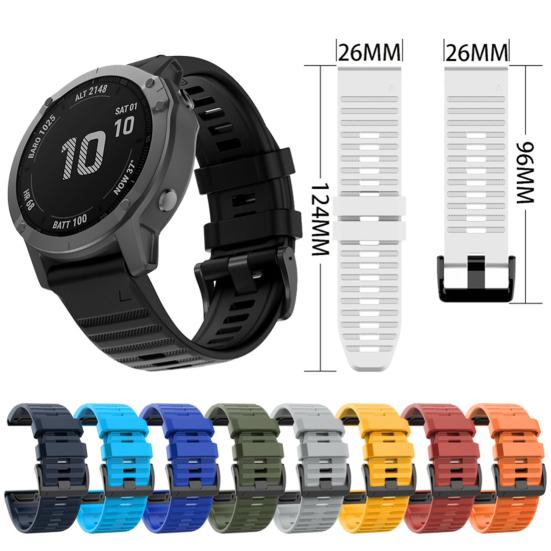 26mm Silikon Sportuhr Armband für Garmin Fenix 6X 5X 3 HR D2 Bravo