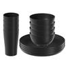 Eco Wheat Straw 12pcs Dinnerware Set Unbreakable Plates Bowls Reusable Plastic Tableware Lightweight for Family Gathering Party Use
