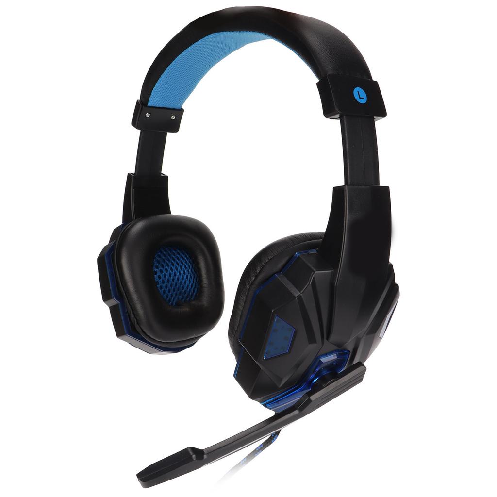   SY830MV Game Headsets   Volume Support Mic   USB Headsets with 3.5mm Microphone for   PC Laptop(Black Blue )