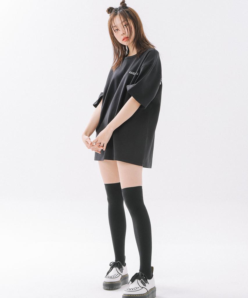Kagamiel Oversized 1990 Logo T-Shirt Black
