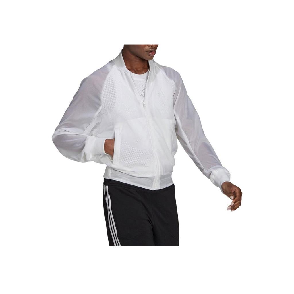 Adidas Fashion Trend Sports Windbreaker Zipper Comfortable Long Sleeve Jacket Women Jacket White GL9562