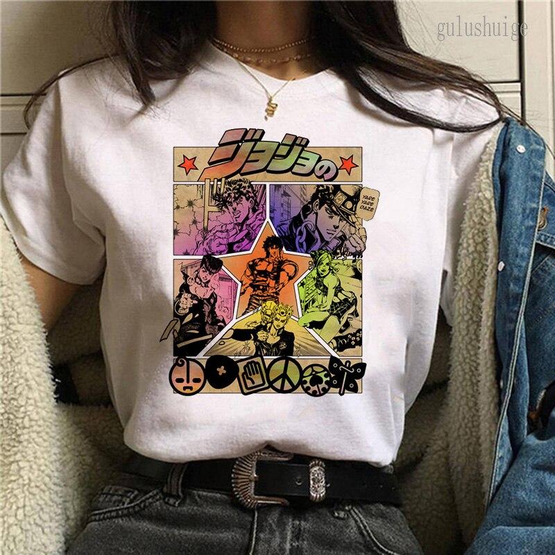 

Jojo Bizarre Adventure Tops Мужчины Летняя мода Футболка Харадзюку Уличная одежда Футболка Jojo Графическая футболка унисекс Манга Футболки