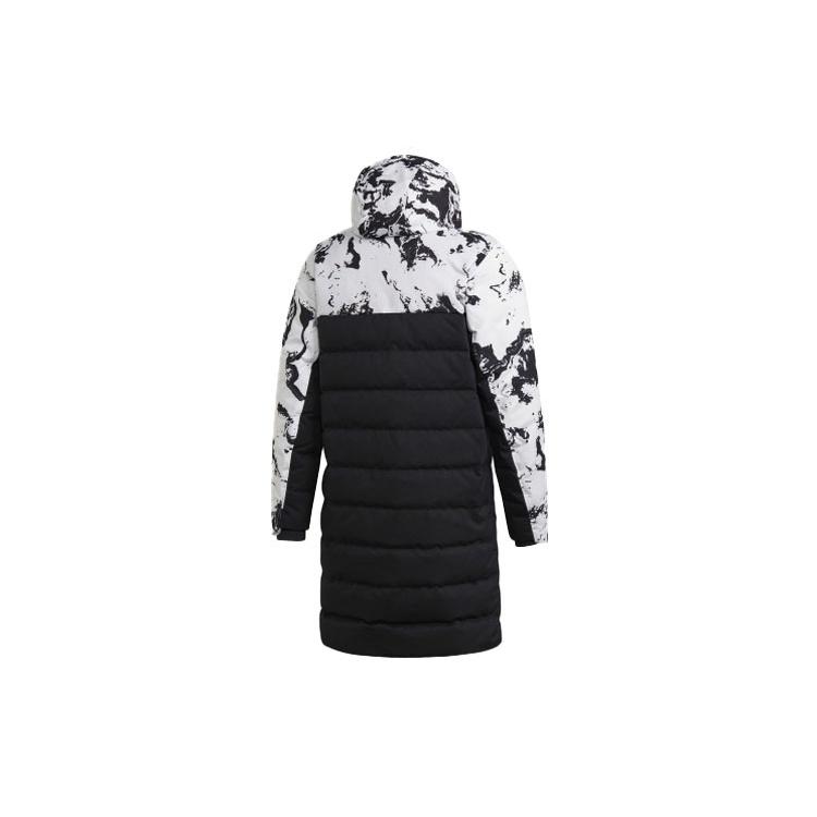 adidas Juve Ssp Dwcoat Juventus Colorblock Soccer/Football mid-length Sports hooded down Jacket Black Men's FT9924