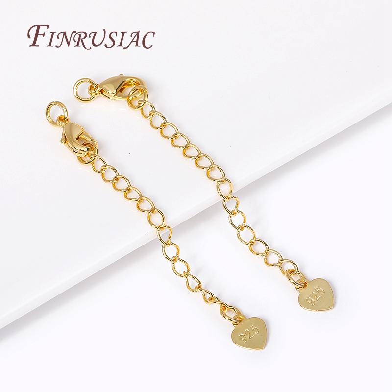 18K Gold Plated Star Heart Shape Necklaces End Extension Tail Chain with Lobster Clasps For DIY Bracelet Necklace Jewelry Making